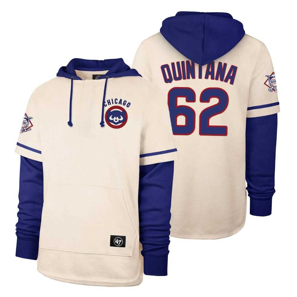 Men Chicago Cubs 62 Quiniana Cream 2021 Pullover Hoodie MLB Jersey